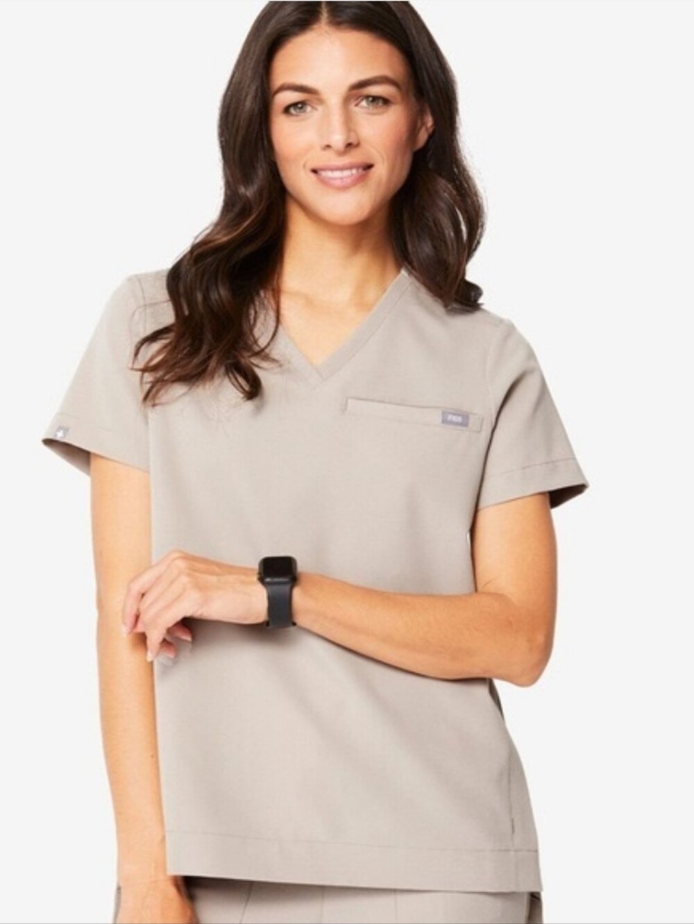 Figs Catarina One Pocket Top Boulder Womens Large